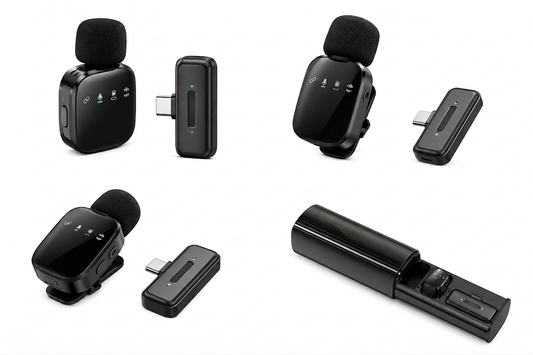 Mini Wireless Lavalier Microphone Kit – Portable Sliding Charging Case, Plug-and-Play Lapel Mic for Content Creators