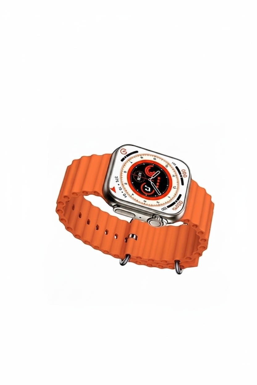 Ultra Waterproof Smartwatch – Rugged Sports Edition with Orange Silicone Band