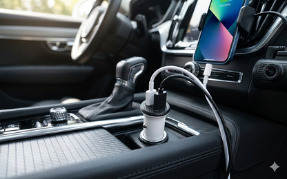 Dual USB Car Charger - 2.4A Fast Charging Adapter