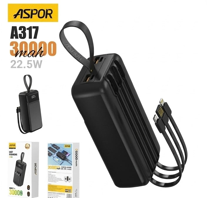 Aspor A317 30000mAh Fast Charging Power Bank