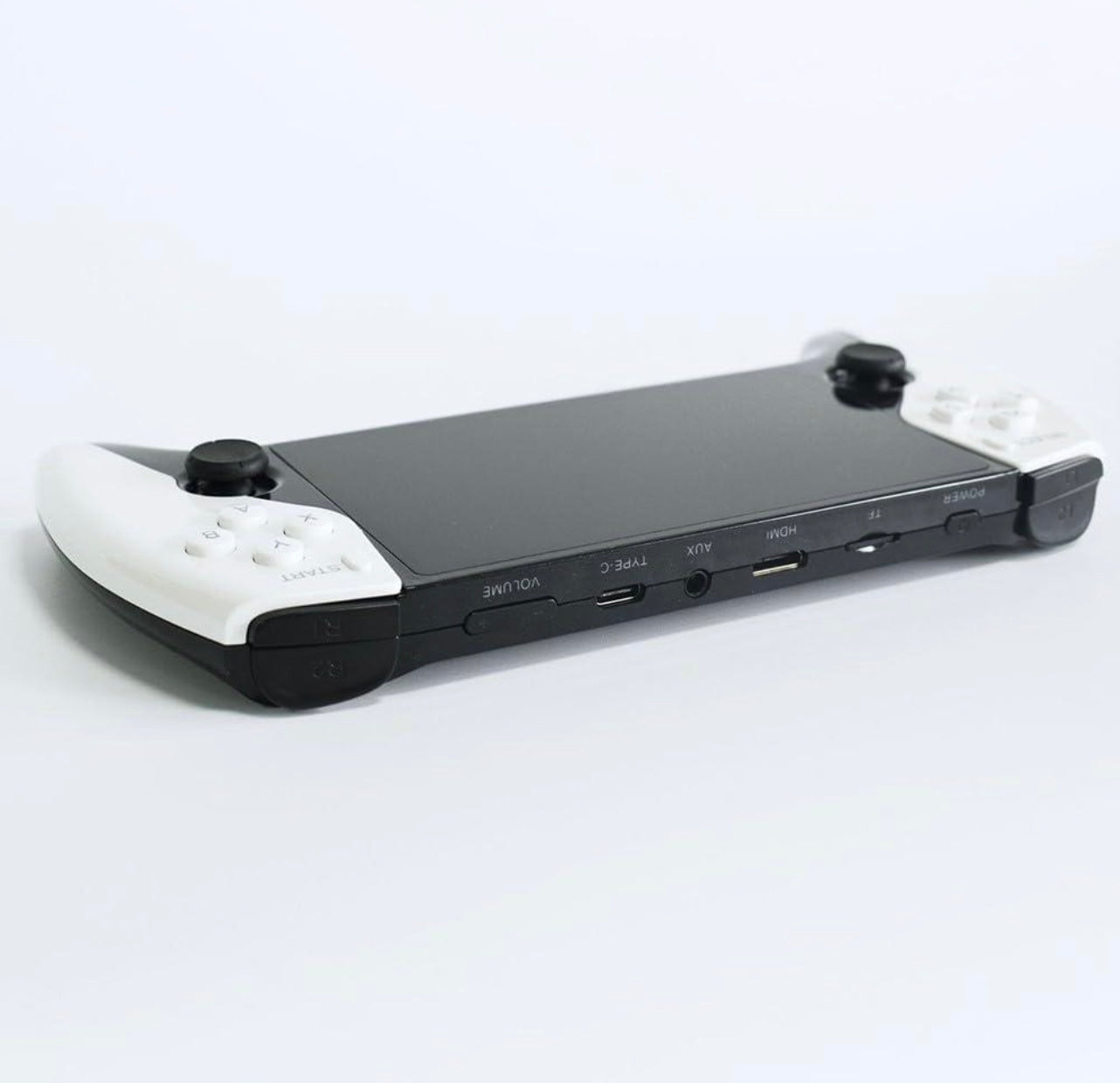 SF3500 Handheld Retro Game Console – 5-Inch Large FHD Screen Portable Game Player with Ergonomic Grips, White & Black