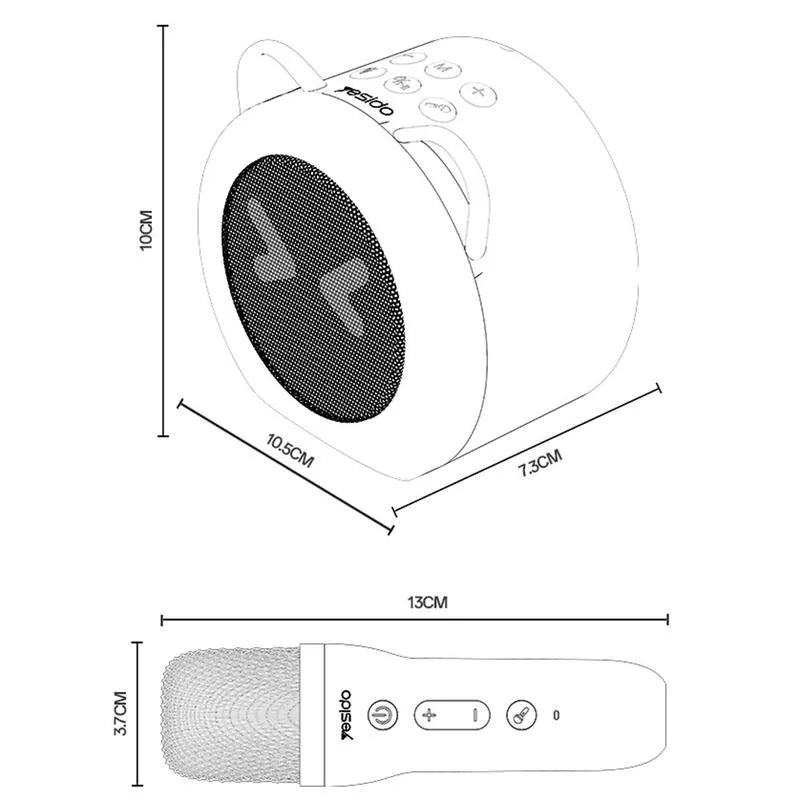 Cute Ears bluetooth 5.3 Karaoke Speaker with Dual Microphones for Kids