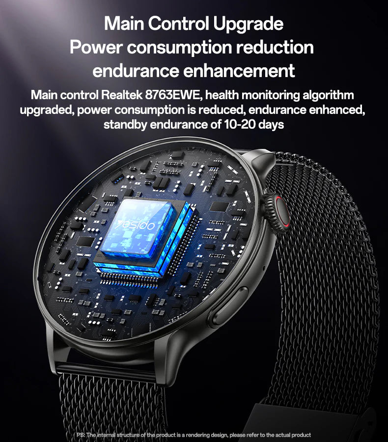 YESIDO 1020 Smart Watch – Bluetooth Calling, Heart Rate & Fitness Tracker