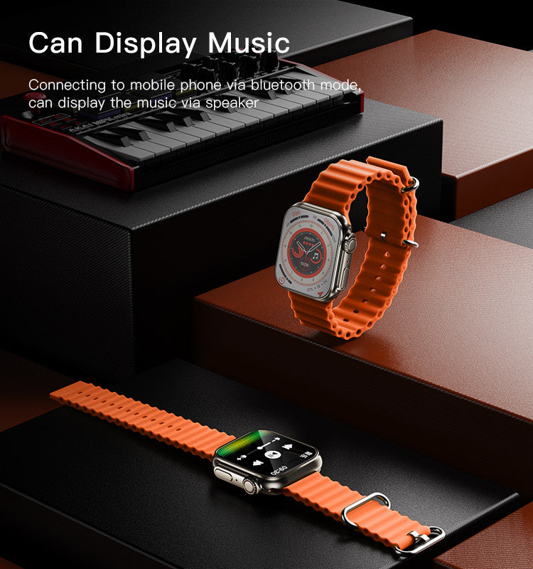 Ultra Waterproof Smartwatch – Rugged Sports Edition with Orange Silicone Band