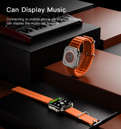 Ultra Waterproof Smartwatch – Rugged Sports Edition with Orange Silicone Band