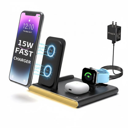 4-in-1 Foldable Wireless Charging Station C27 – Phone, Watch & Earbuds