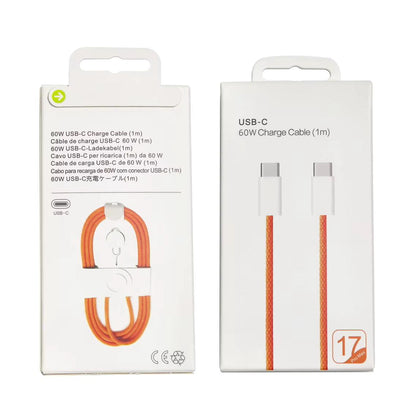 60W USB-C Fast Charging Cable 1M – Type-C to Type-C Braided