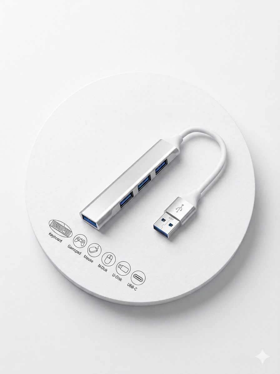 4-in-1 USB Multi-Interface Adapter Hub – High-Speed Portable