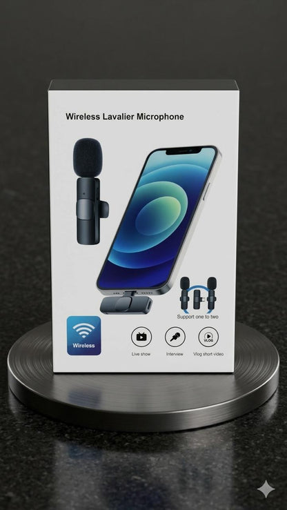 Wireless Lavalier Microphone with noise reduction& easy setup